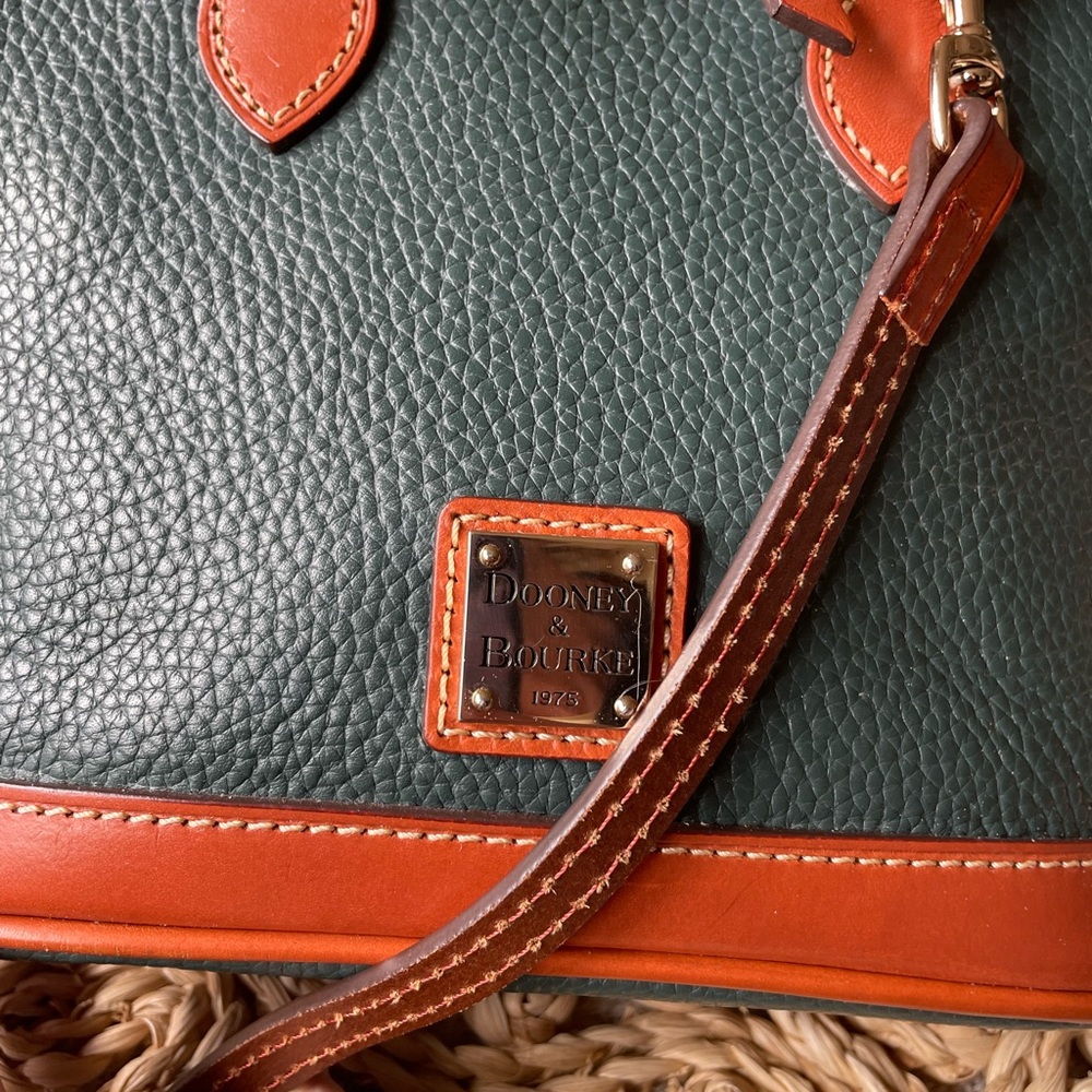 Dooney and Bourke Pebble Leather Bitsy Bag - Forest Green Color -EUC! - Picture 7 of 13
